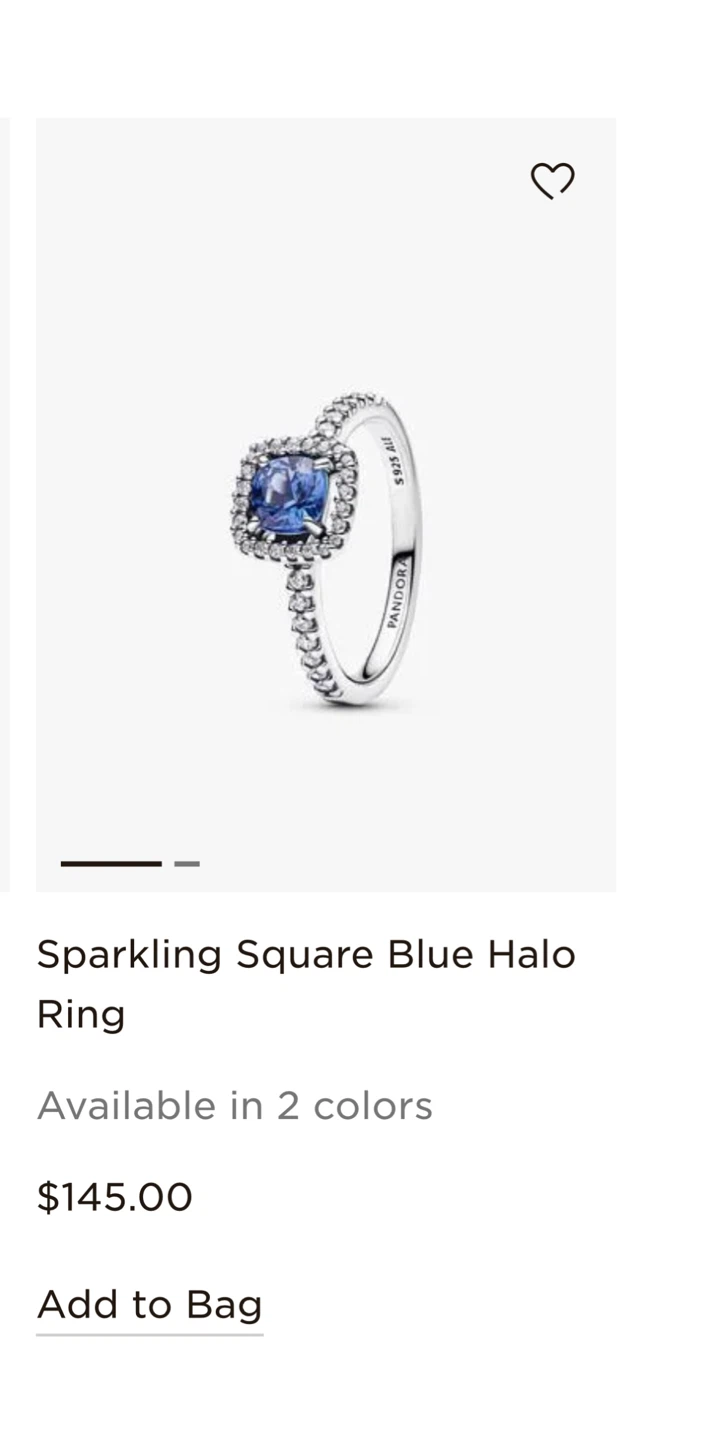 Pandora Sparkling Square Blue Halo Ring