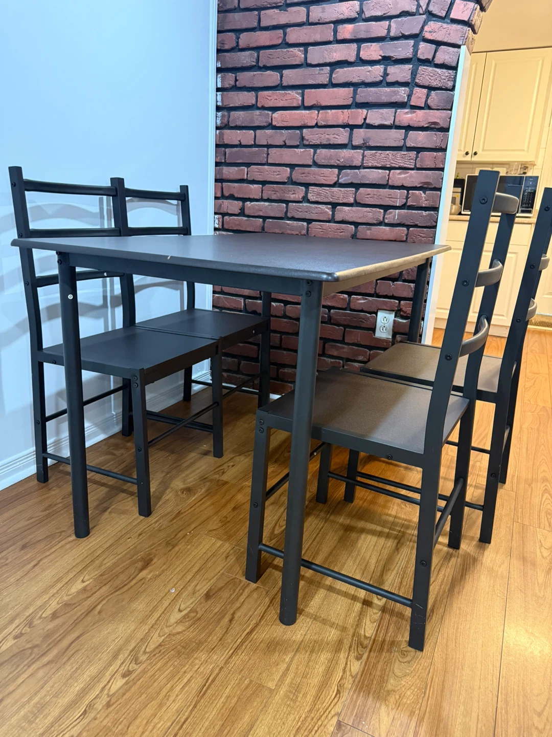Black Dining Set with 4 Chairs - photo 2