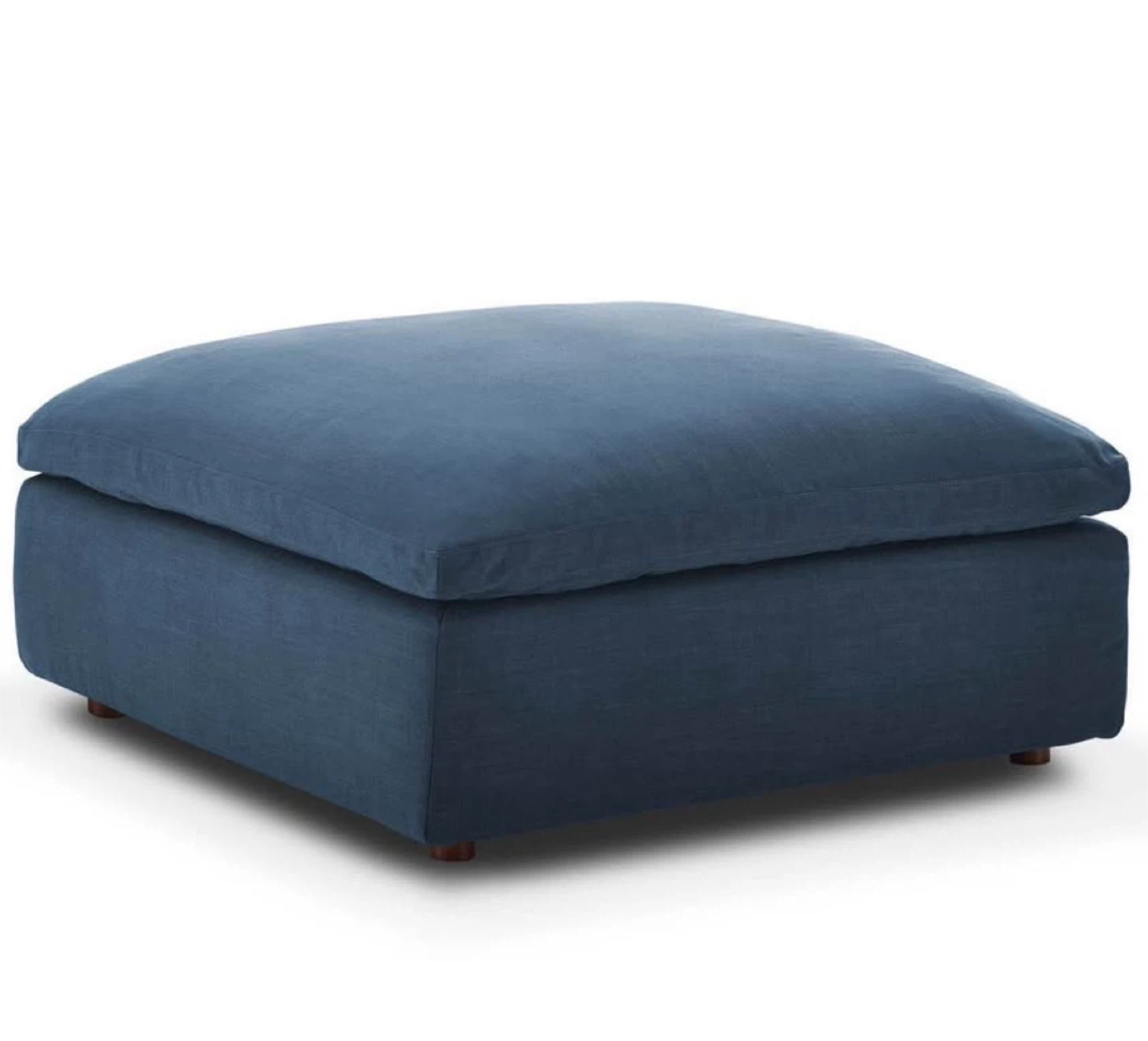 Blue Upholstered Ottoman