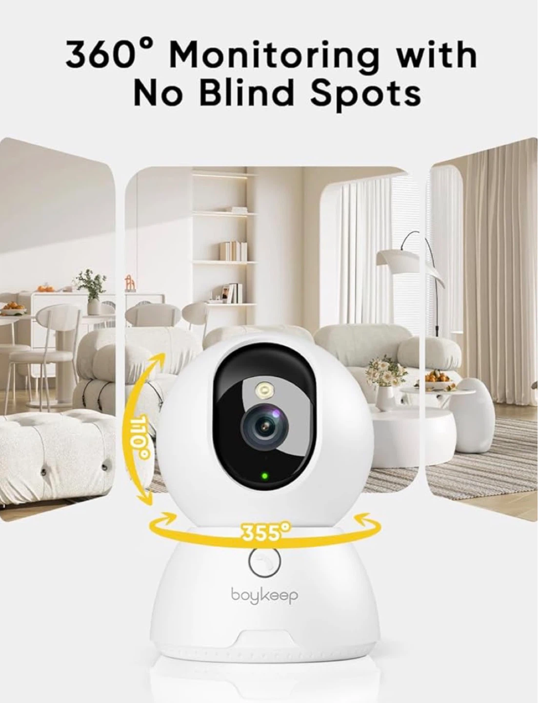 Boykeep K30 Indoor 2K Pan Tilt Wi-Fi Smart Camera - photo 2