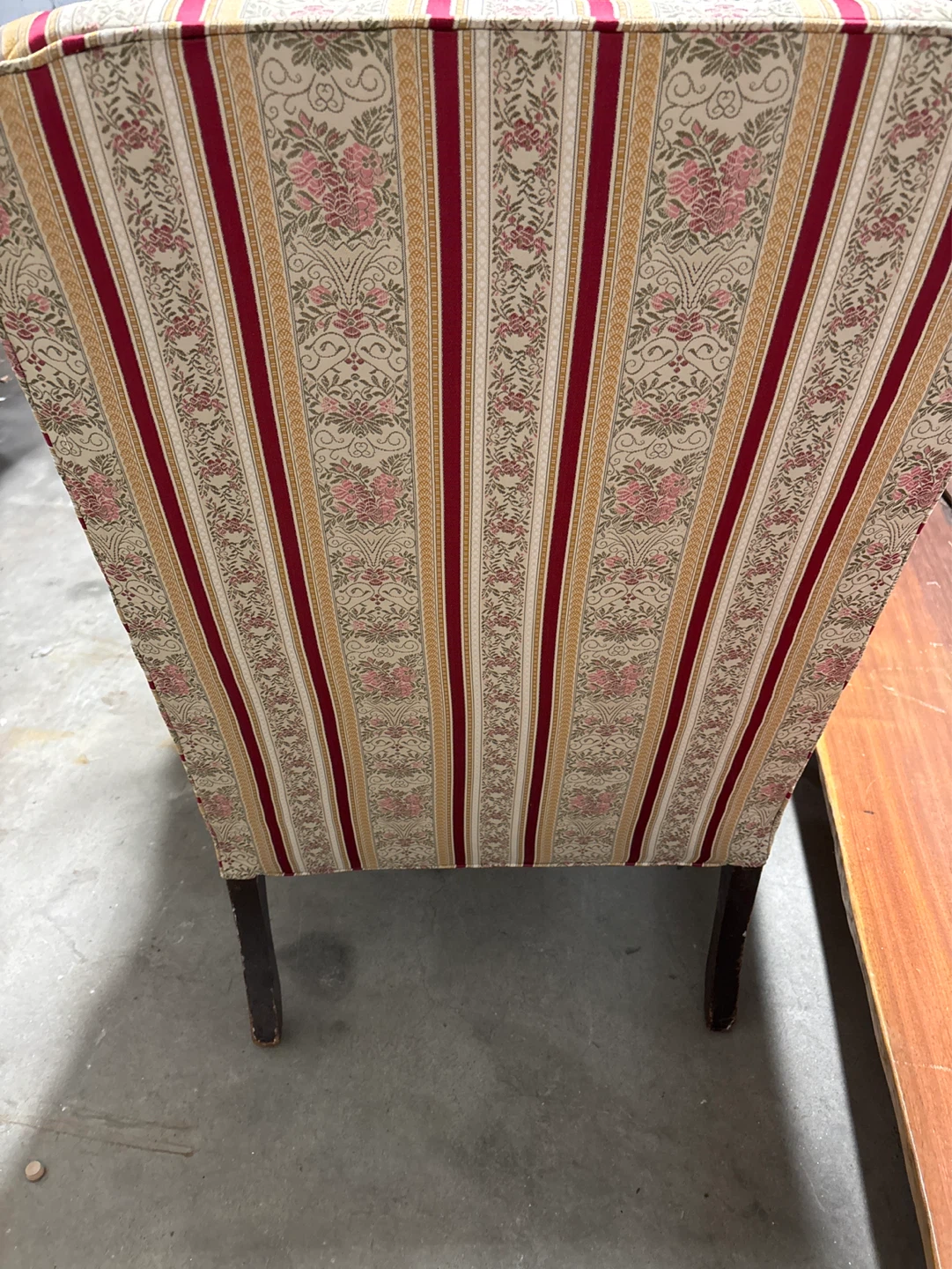 Striped Upholstered Wingback Accent Chair - photo 4