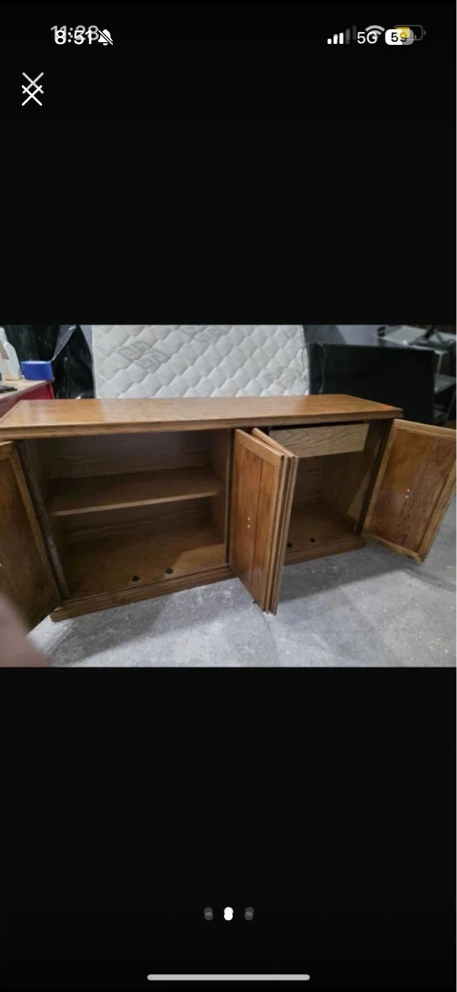 Solid Wood Sideboard with Drawers and Doors - photo 2