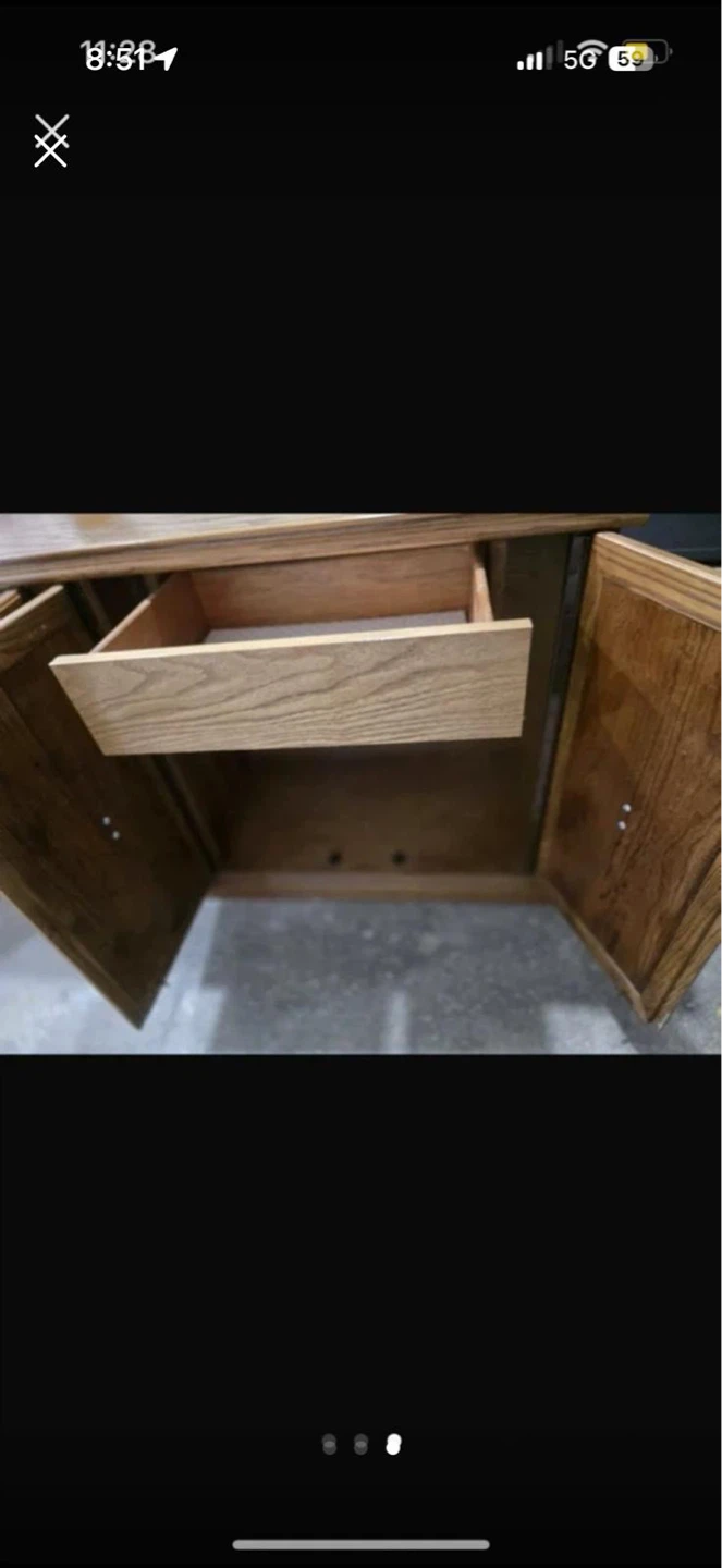 Solid Wood Sideboard with Drawers and Doors - photo 3