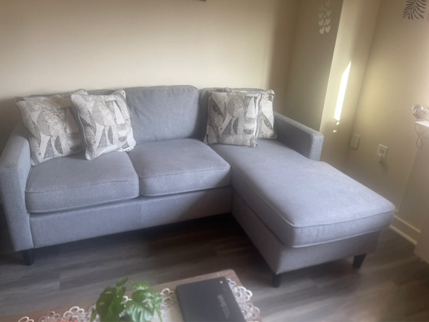Gray Sectional Sofa with Chaise