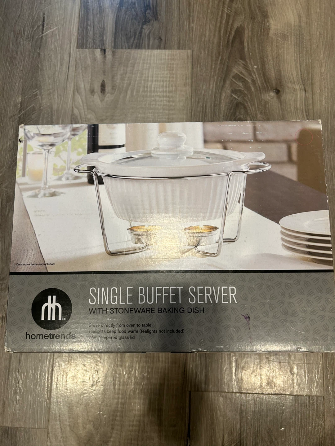 Hometrends Single Buffet Server with Stoneware Baking Dish