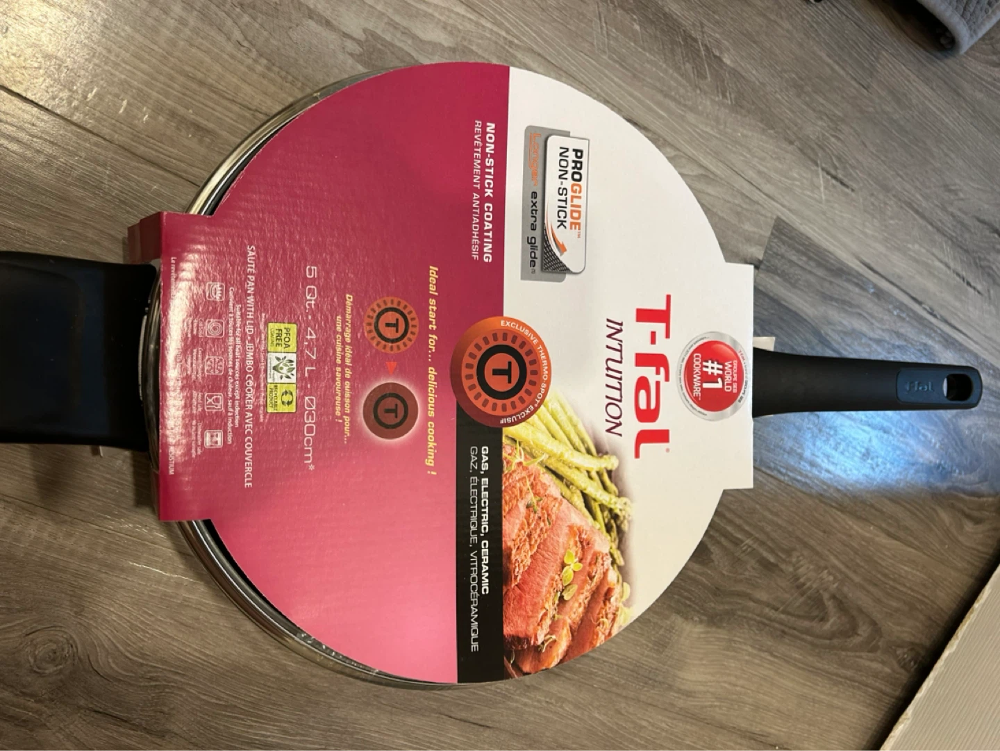 T-fal Intuition Sauté Pan with Lid - 30cm