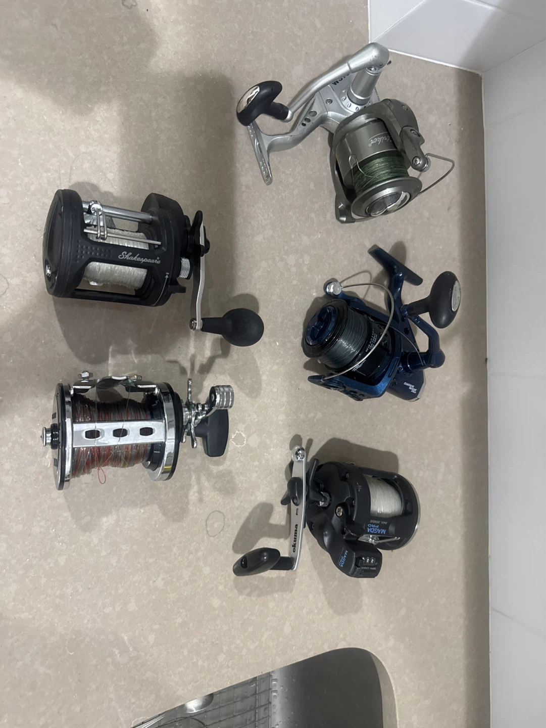 Lot of fishing reels. $30 each.