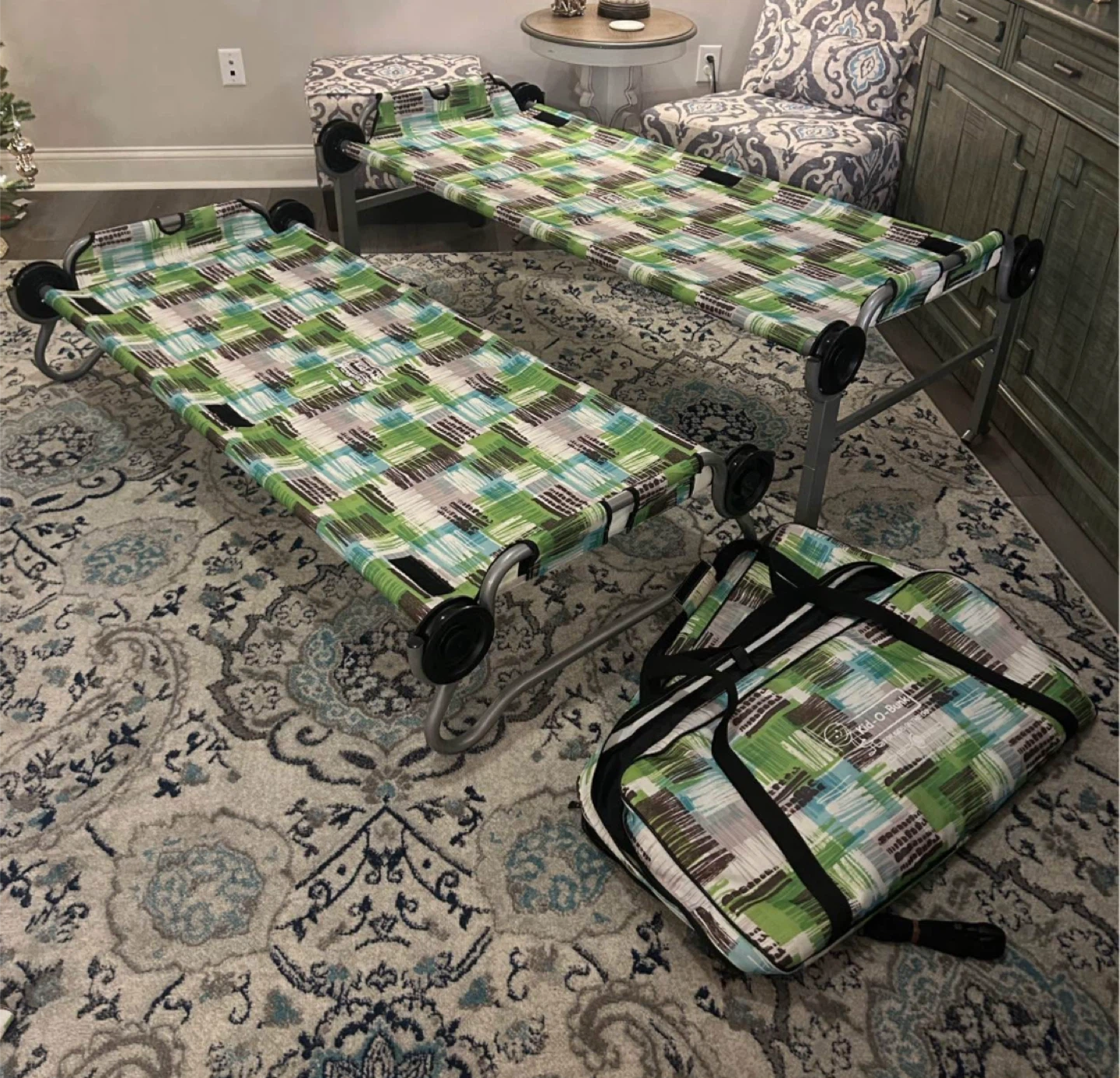 Disc-O-Bed Kid-O-Bunk Camping Cot Set / Kids Portable Bunk Bed - photo 2