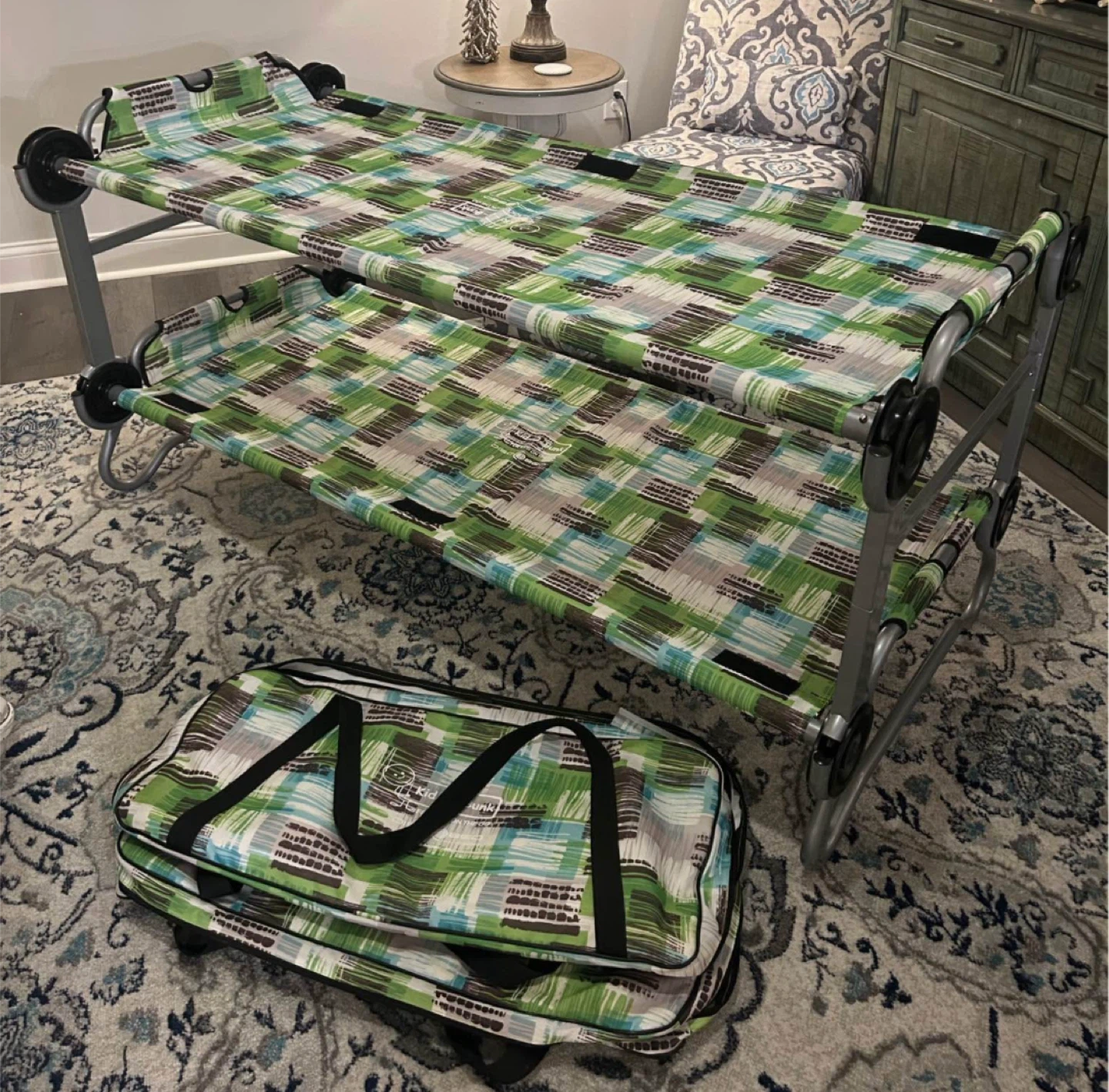 Disc-O-Bed Kid-O-Bunk Camping Cot Set / Kids Portable Bunk Bed