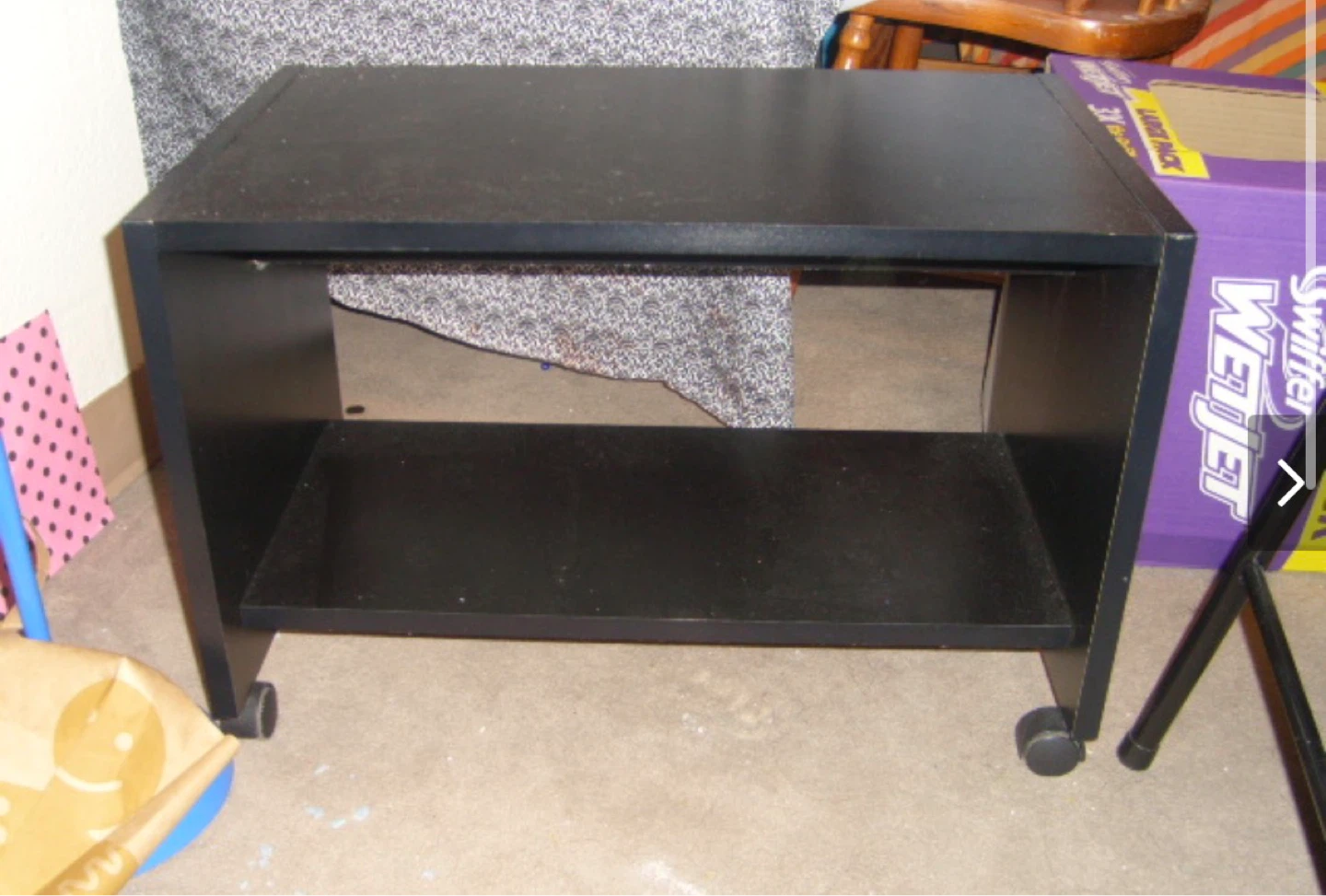 Black rolling cart
