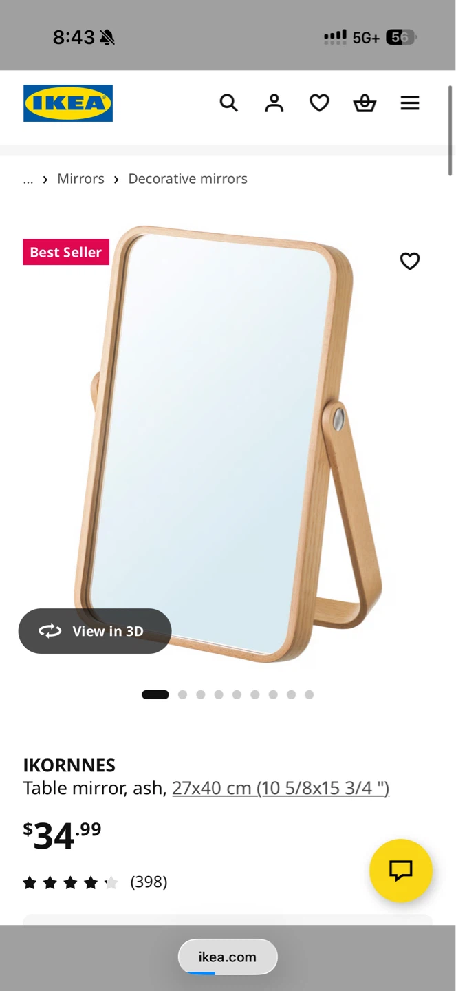 IKEA IKORNNES Table Mirror - Ash - photo 2