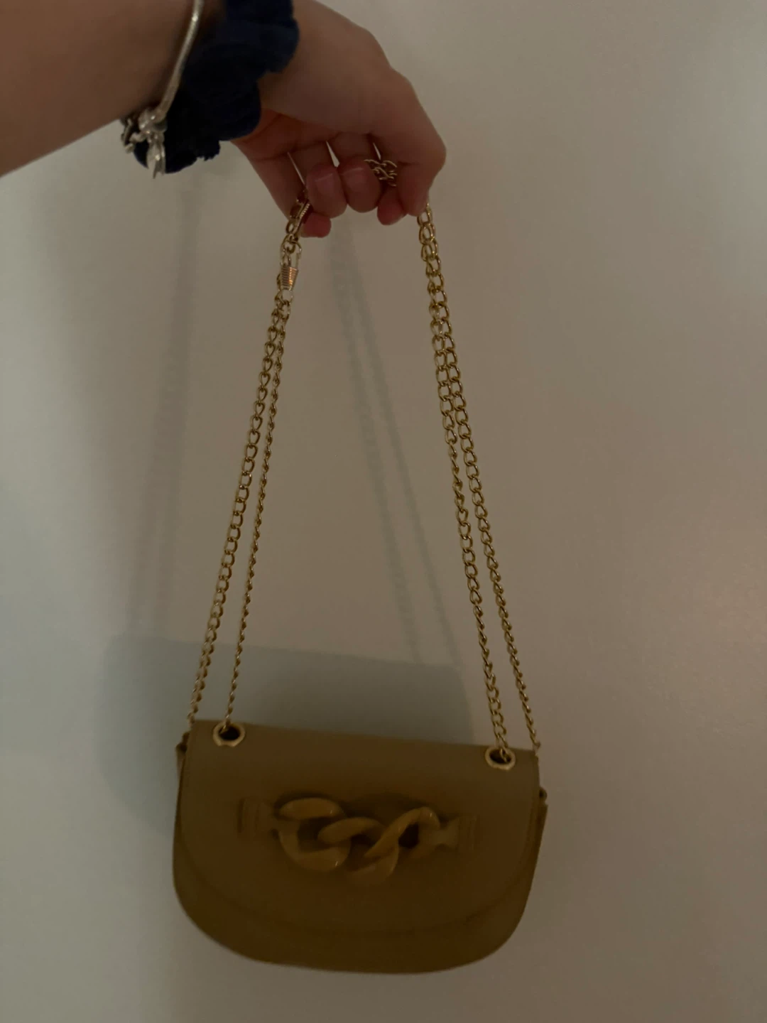 Tan Crossbody Bag with Gold Chain - photo 2