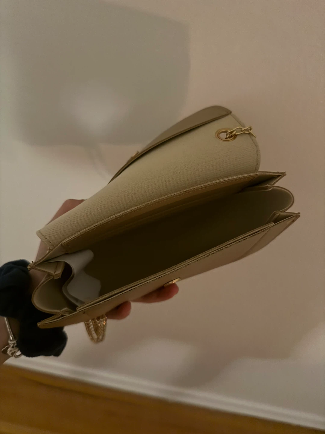Tan Crossbody Bag with Gold Chain - photo 3