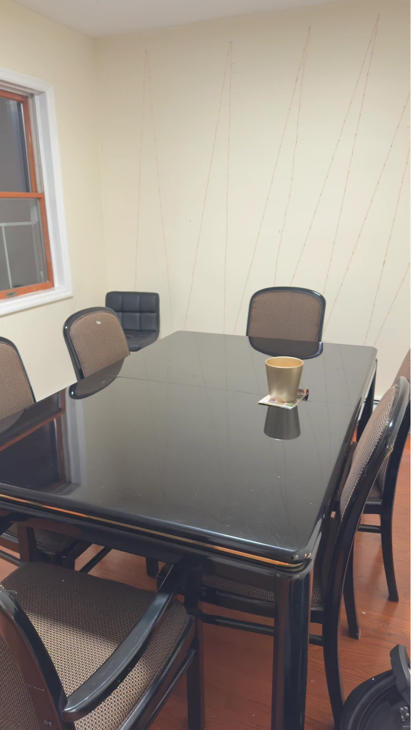 Black Dining Table with Chairs - photo 2