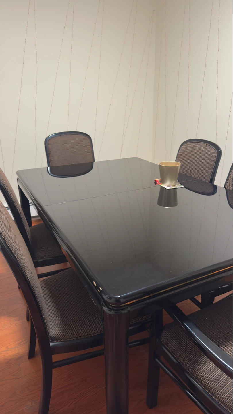 Black Dining Table with Chairs - photo 4