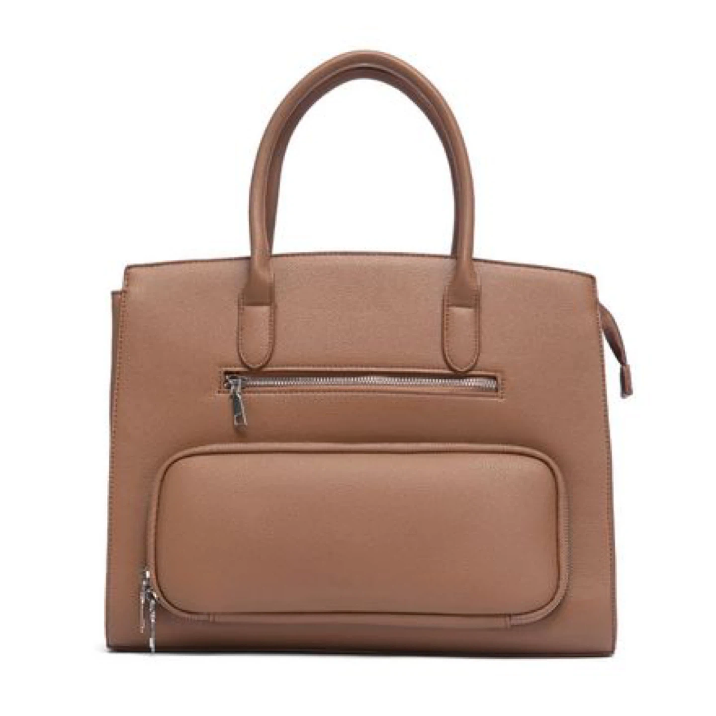Brown Faux Leather Handbag
