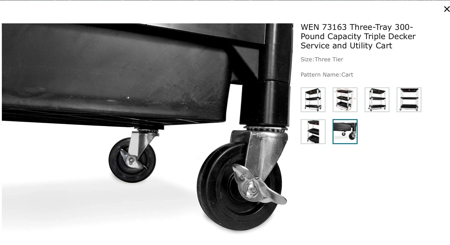 WEN 73163 Three-Tray Utility Cart - photo 2