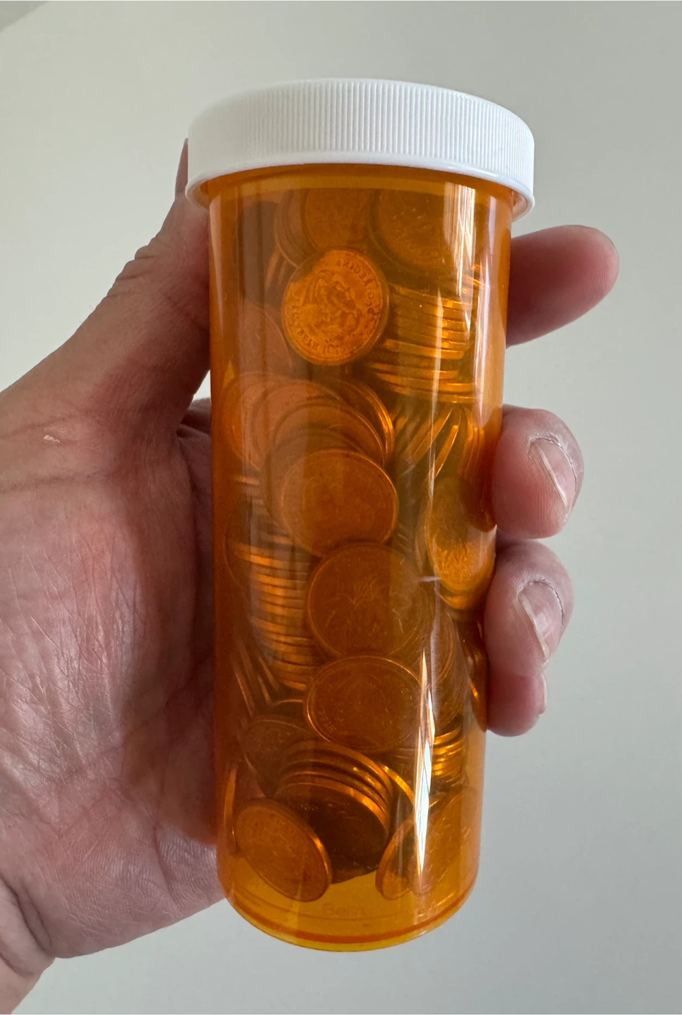 Big Pill Bottle of Obsolete Canadian Cent Coins