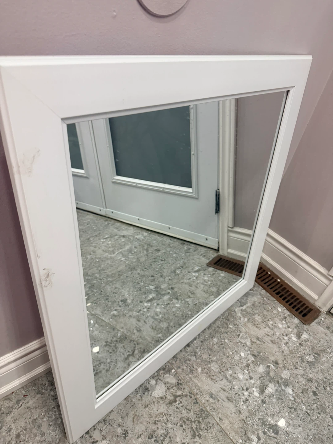 White Framed Mirror - photo 4