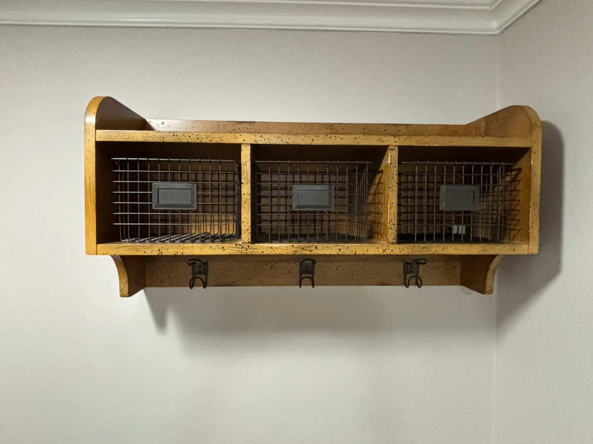 Pottery Barn Wood Bench and Matching Shelf