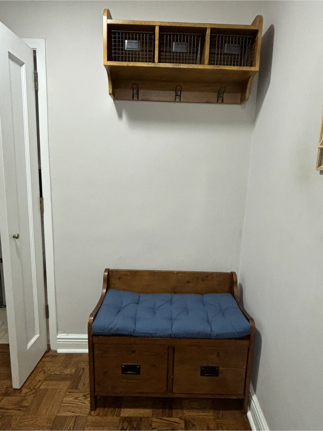 Pottery Barn Wood Bench and Matching Shelf - photo 2