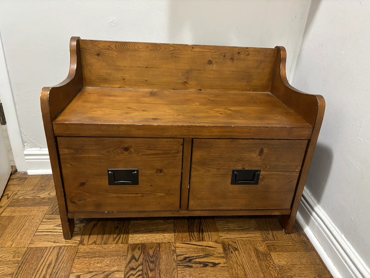 Pottery Barn Wood Bench and Matching Shelf - photo 4