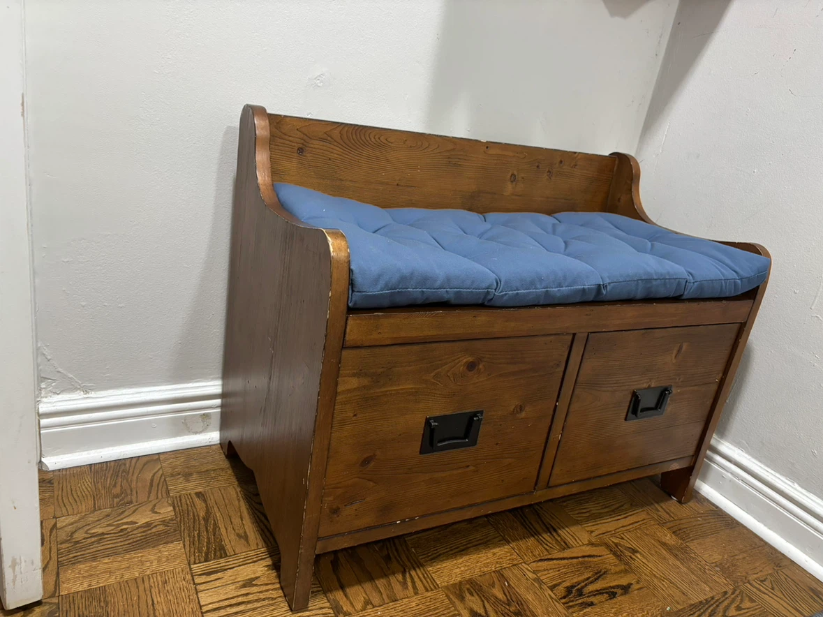 Pottery Barn Wood Bench and Matching Shelf - photo 5