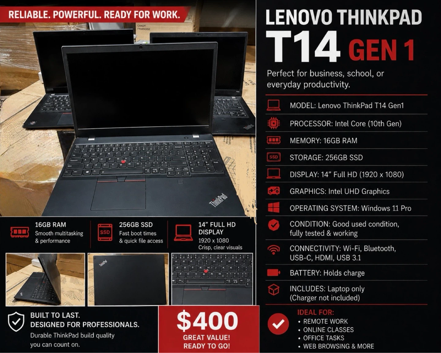 Lenovo Thinkpad T14 Gen 1 Laptop