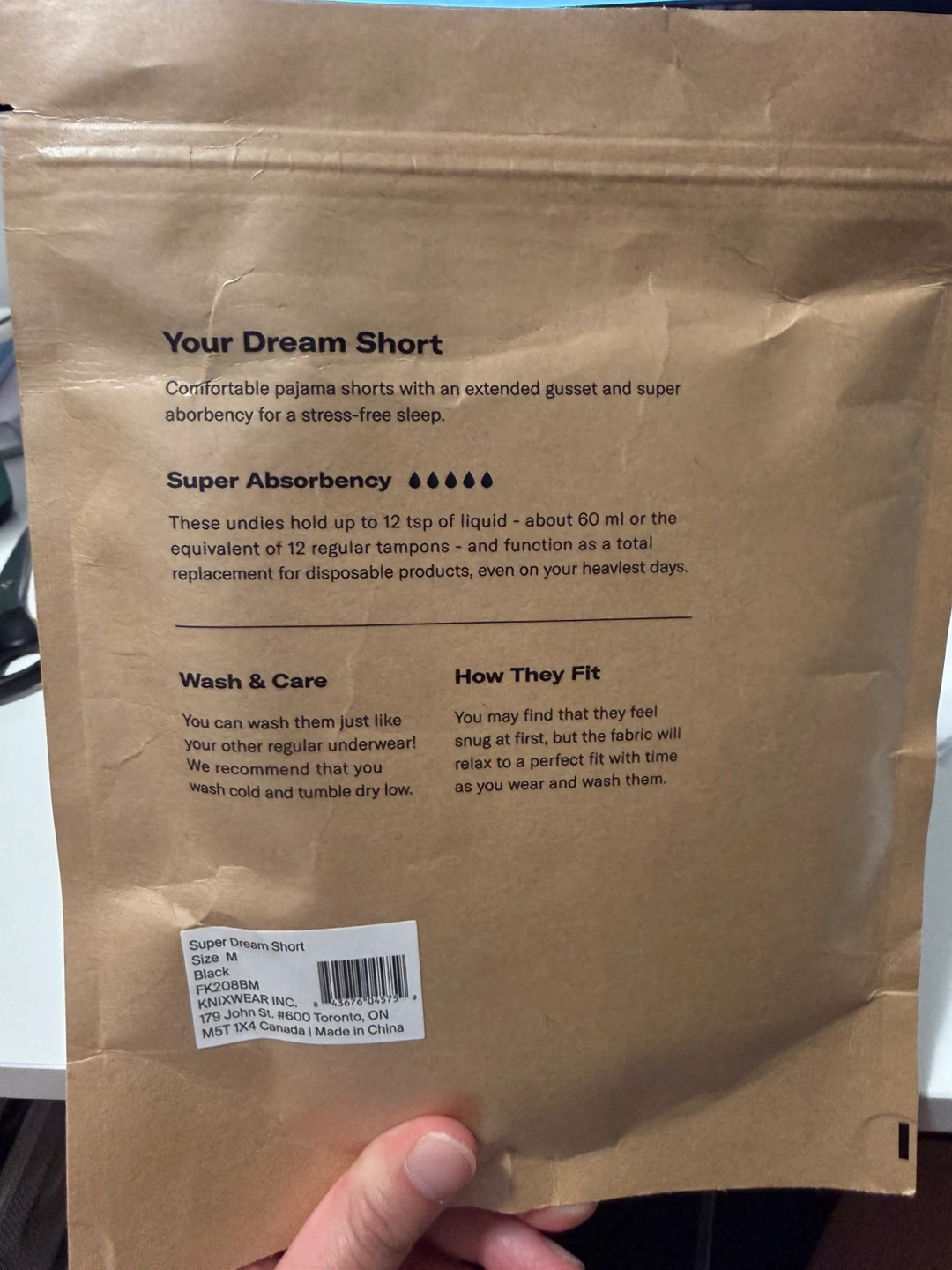 Knix Super Leakproof Dream Short - Black, Size M - photo 2
