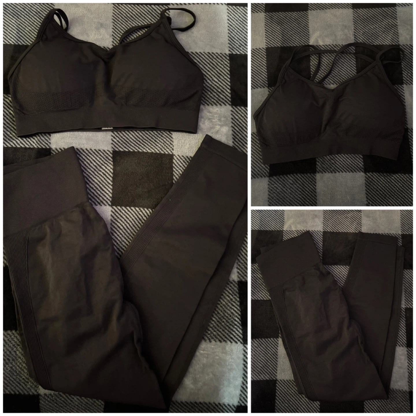 Sports Bra & Leggings Set - *Black/Size Large*