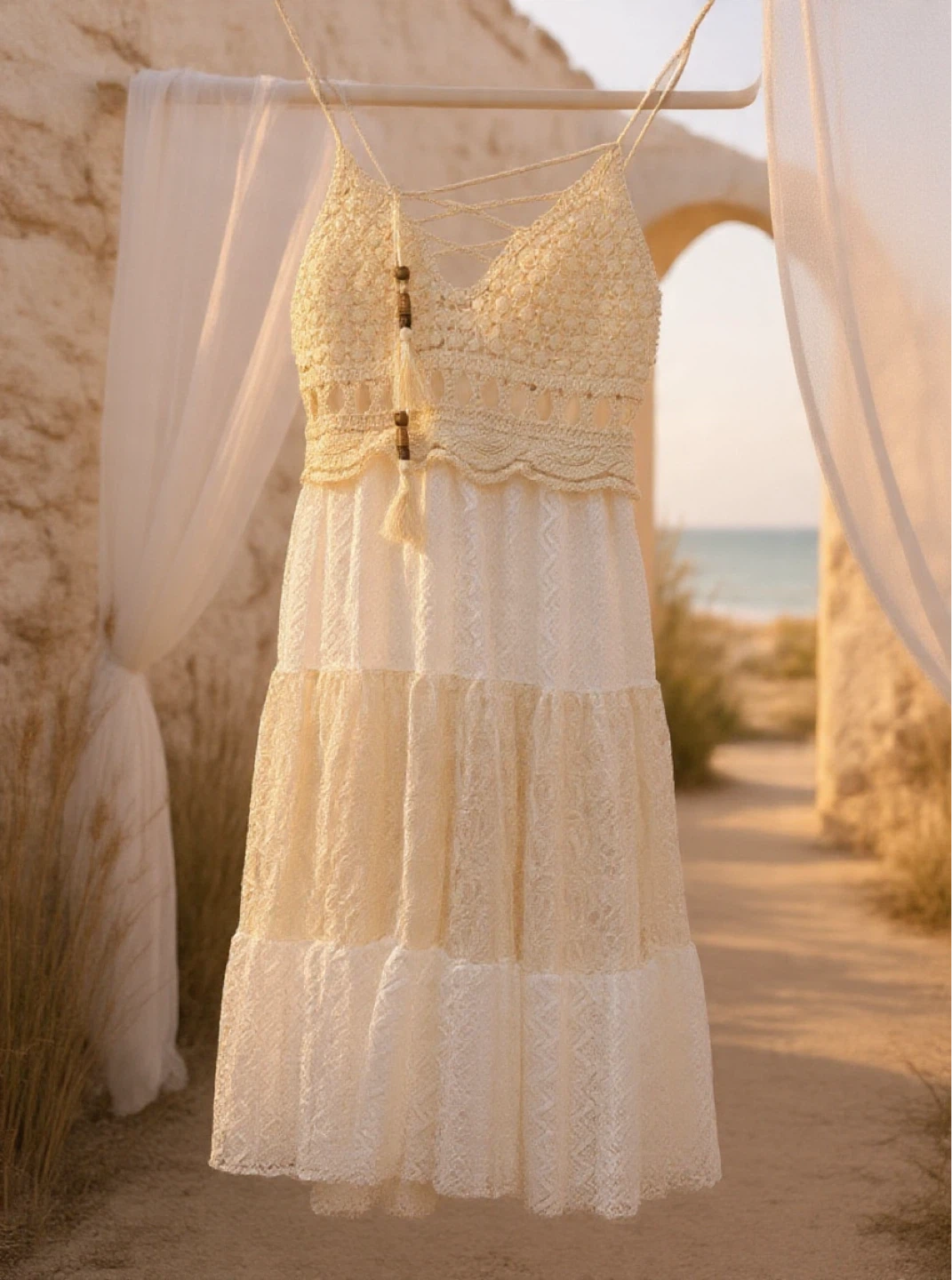 Bohemian Lace Tiered Dress