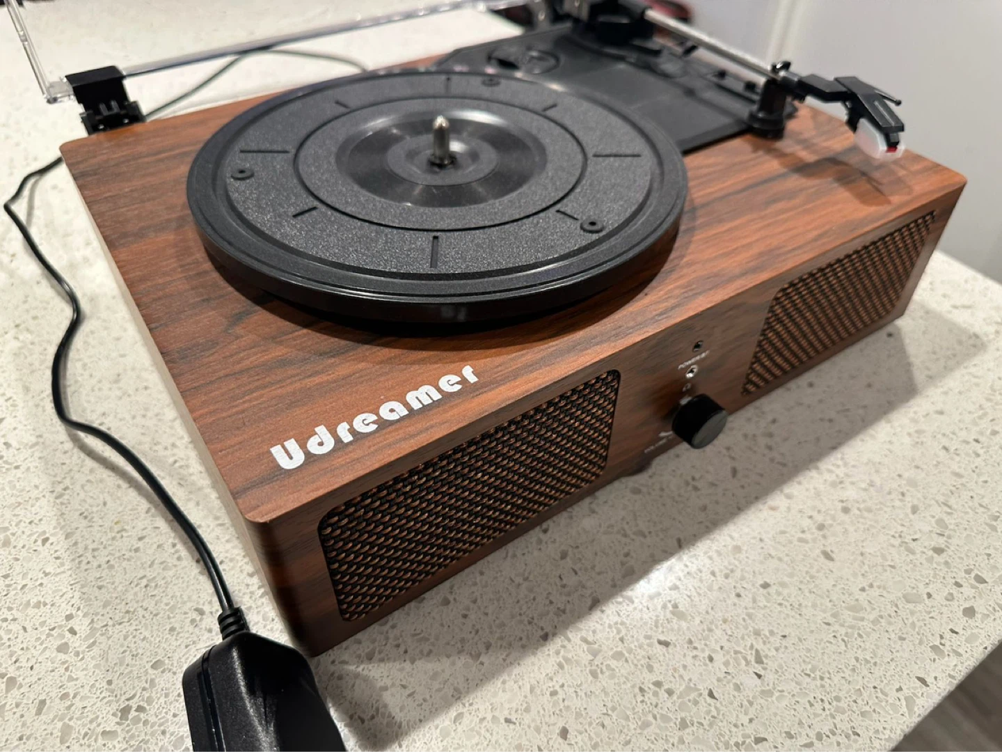 UDreamer Bluetooth Record Player with Built-In Speakers (Wood)