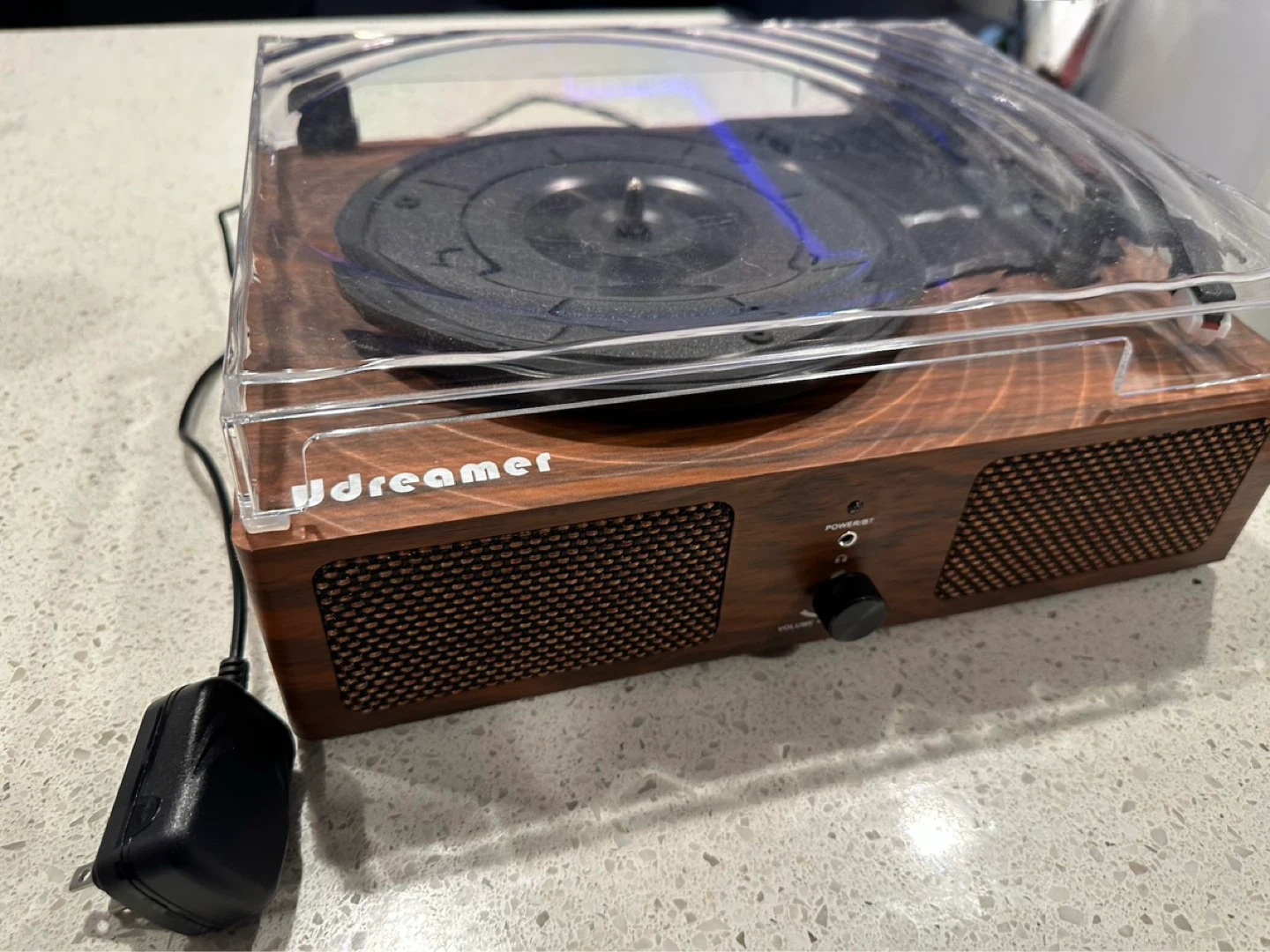 UDreamer Bluetooth Record Player with Built-In Speakers (Wood) - photo 2