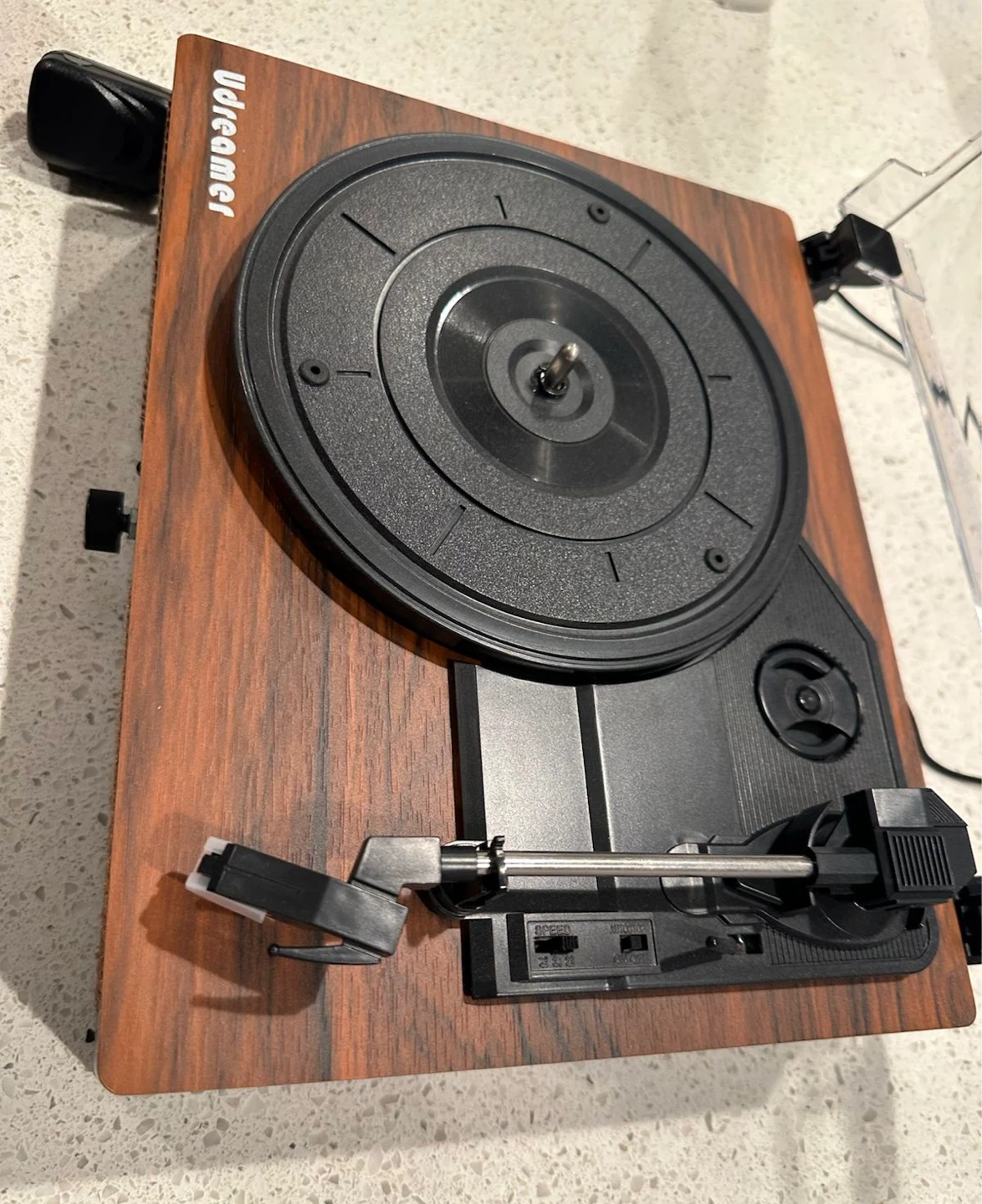UDreamer Bluetooth Record Player with Built-In Speakers (Wood) - photo 4