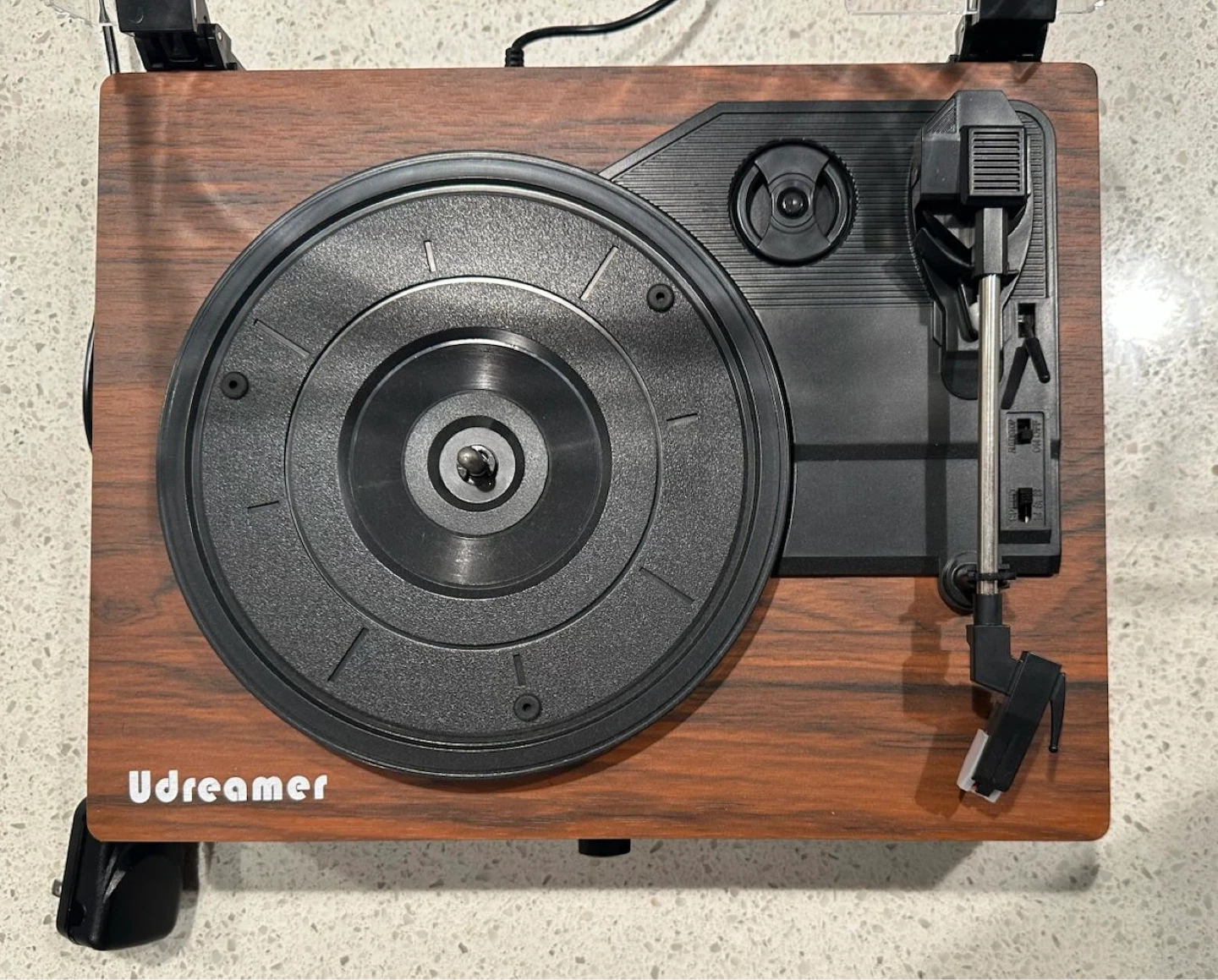 UDreamer Bluetooth Record Player with Built-In Speakers (Wood) - photo 5