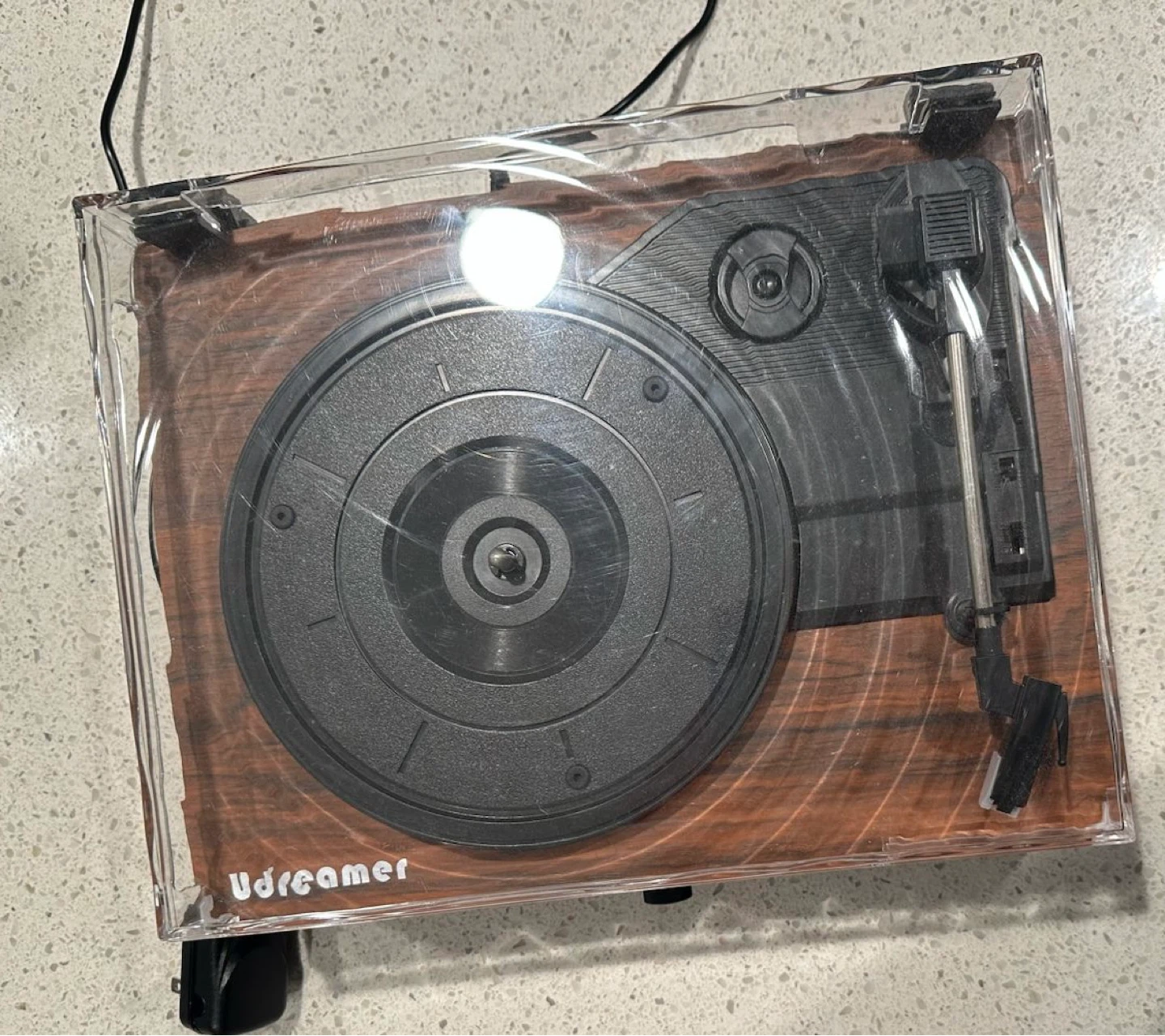 UDreamer Bluetooth Record Player with Built-In Speakers (Wood) - photo 3