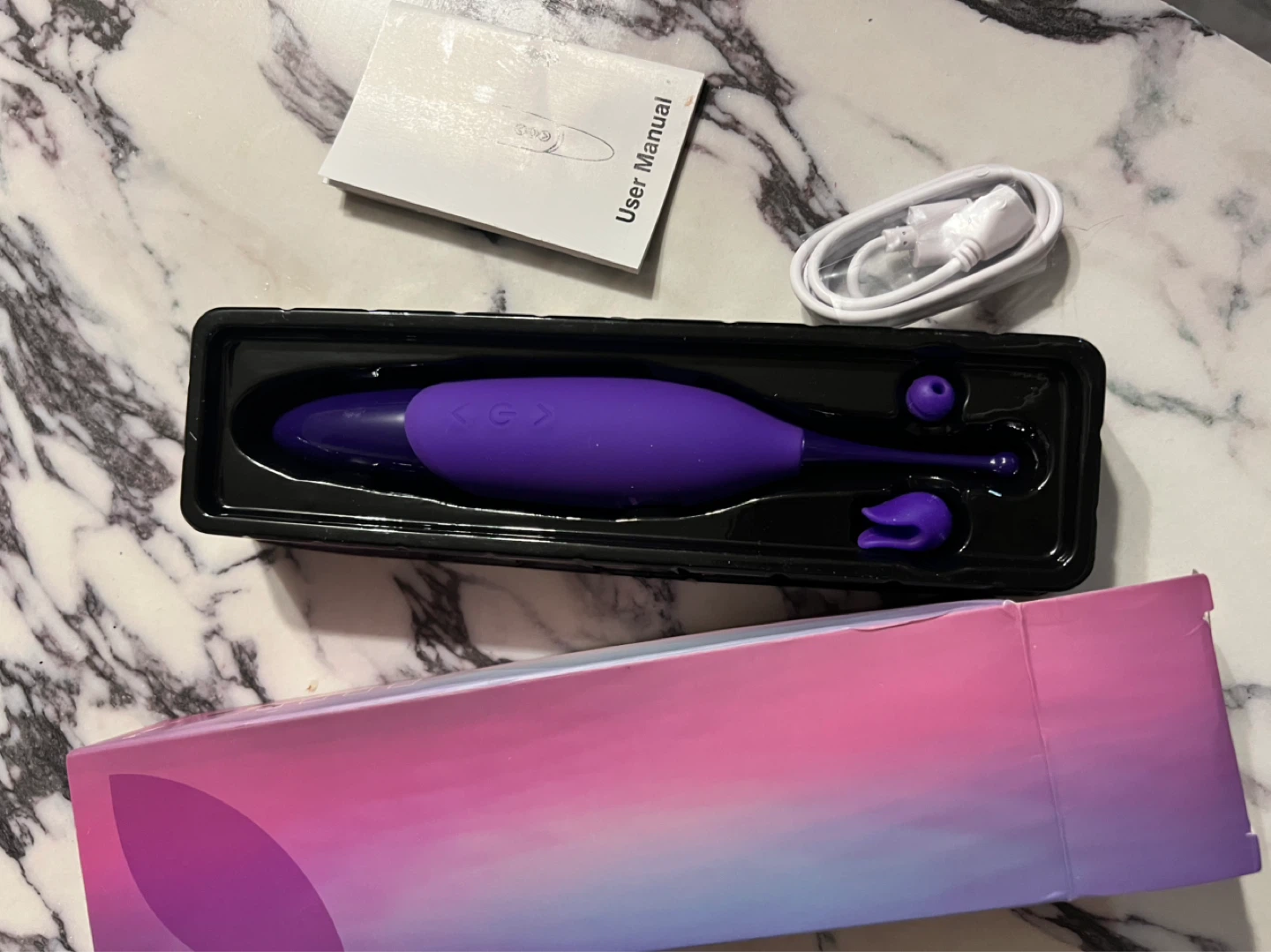 Purple USB Rechargeable Massager with Accessories - photo 4