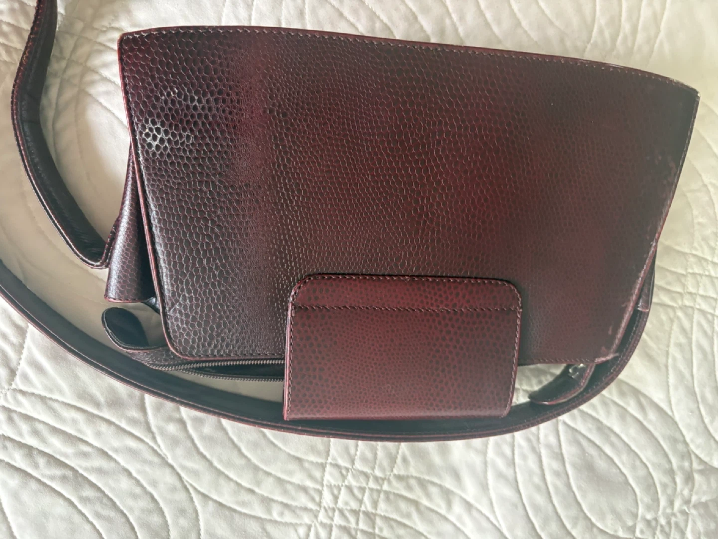 Burgundy Leather Shoulder Bag - photo 3