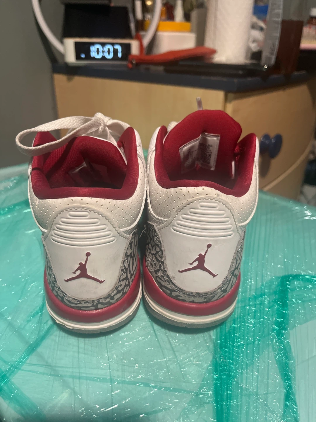 Air Jordan 3 Retro White Red TD Toddler Shoes - photo 3