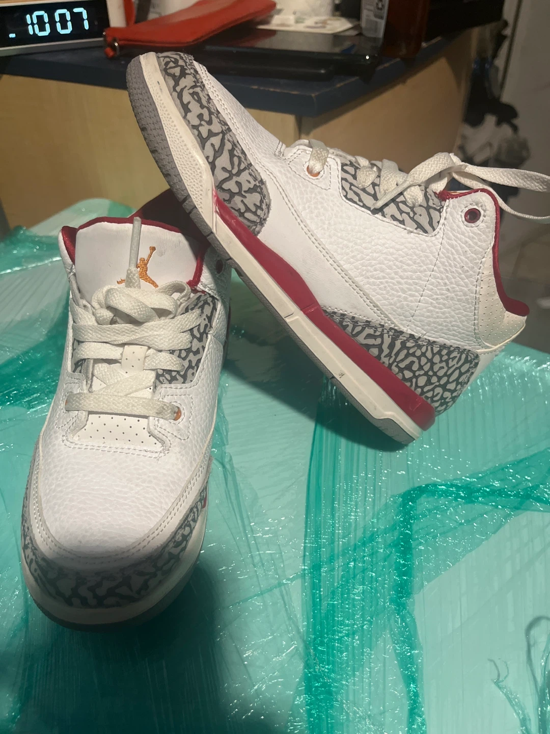 Air Jordan 3 Retro White Red TD Toddler Shoes - photo 2