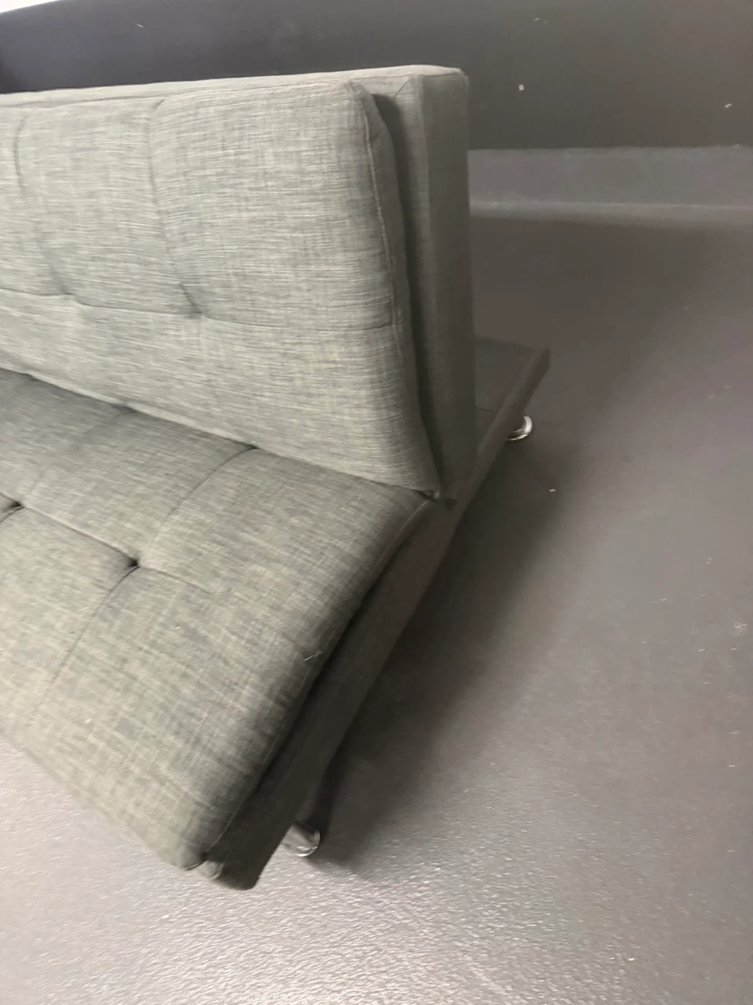 Grey Tufted Futon Sofa Bed - photo 3