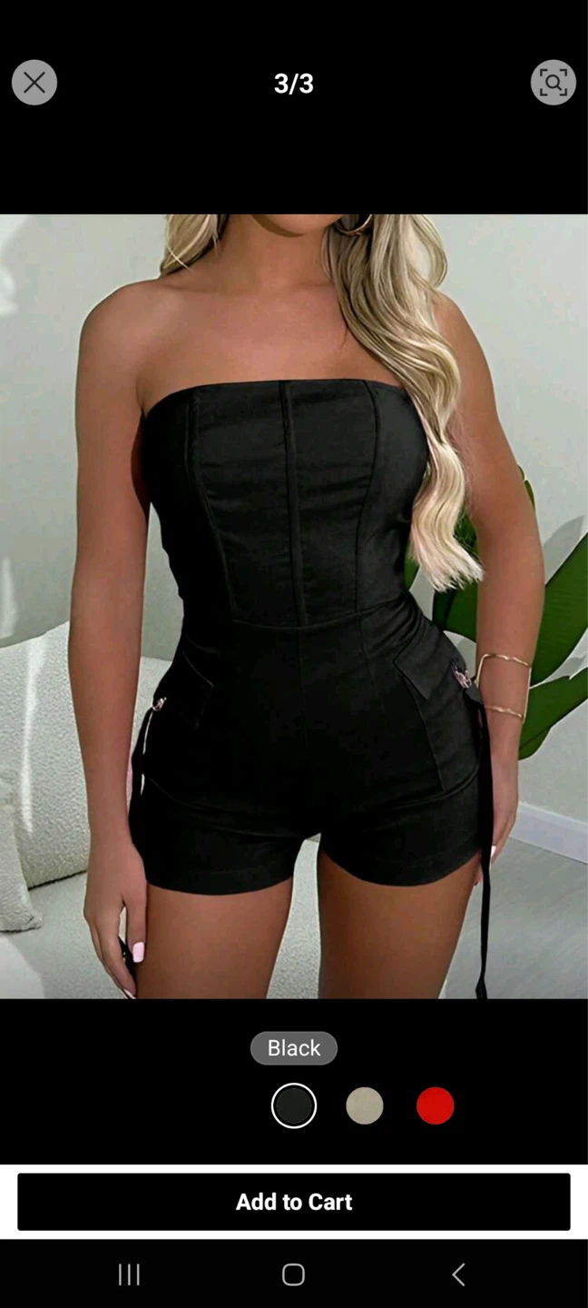 Black Strapless Corset Romper - photo 2
