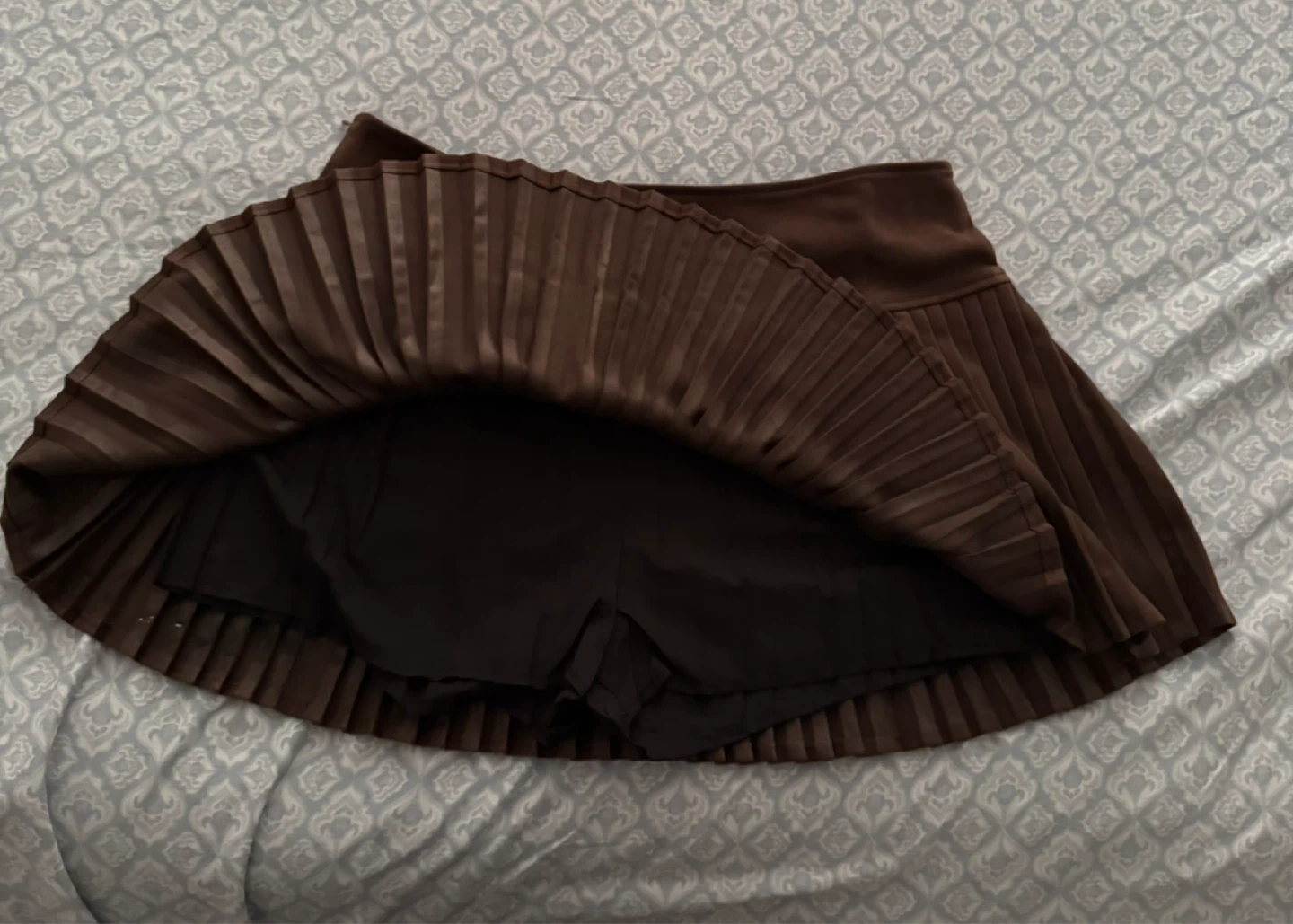 Brown Pleated Mini Skirt - photo 2