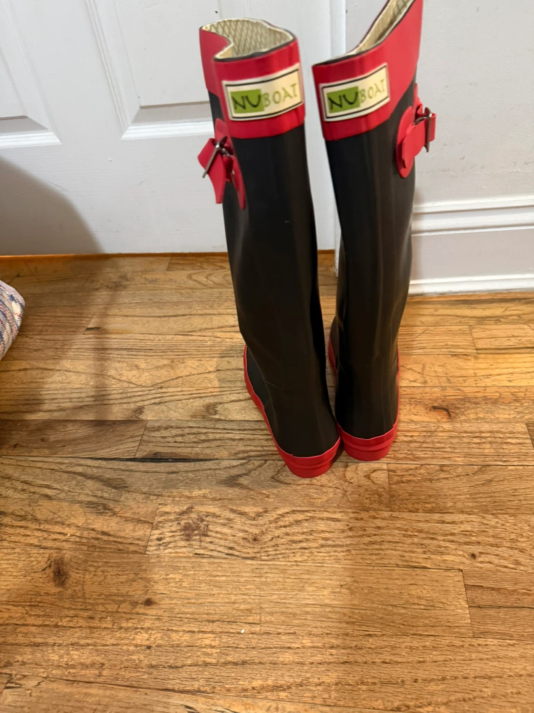Nufoot Women's Black & Red Rain Boots Size 6/37 - photo 2