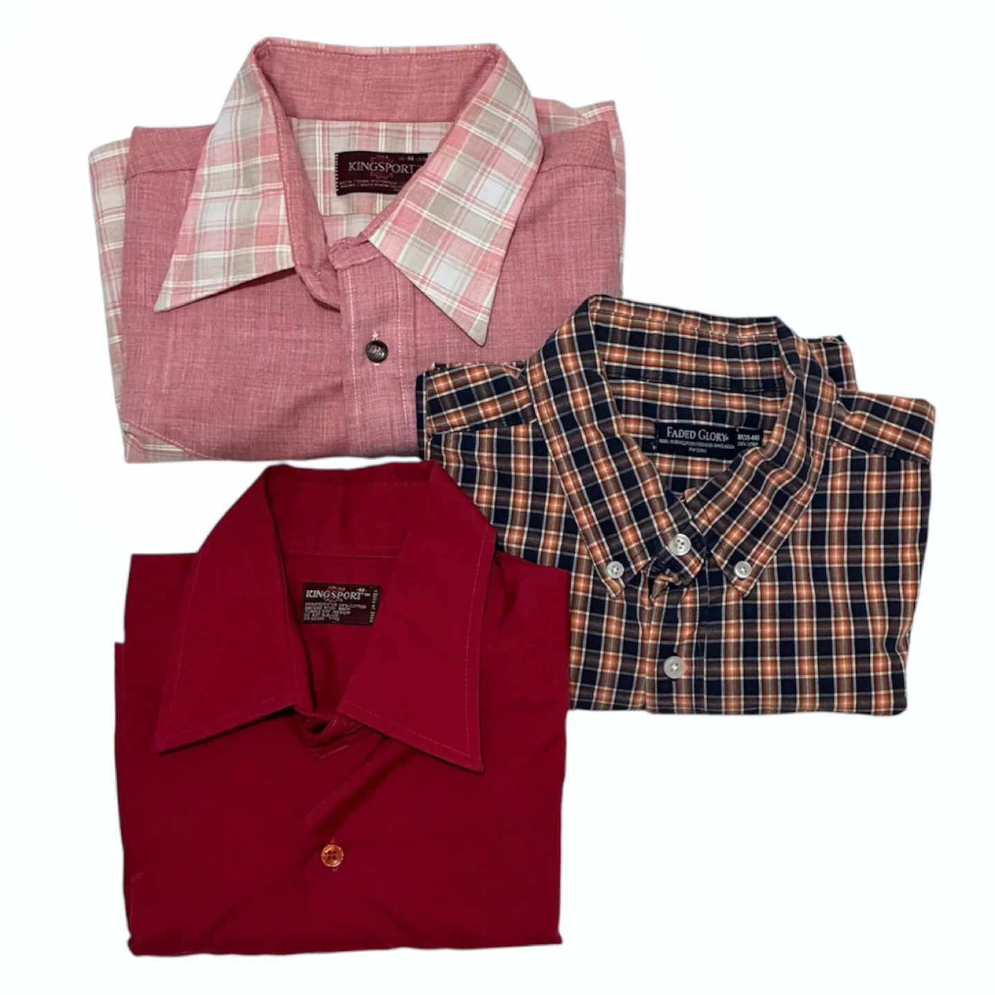 Men’s Vintage Short Sleeve Button Down Shirt 3 PC Bundle Medium - photo 2