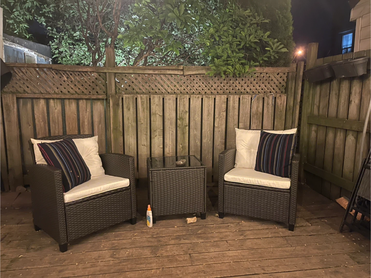 Wicker Patio Chair Set with Side Table