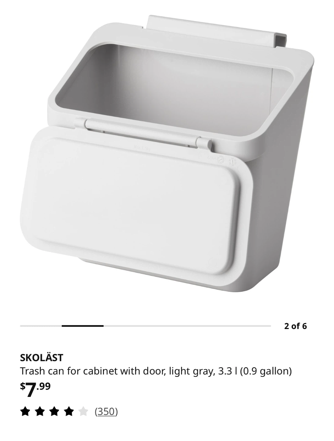 IKEA HORNAVAN 3-Tier Rolling Cart White + mini hanging ikea bin - photo 3