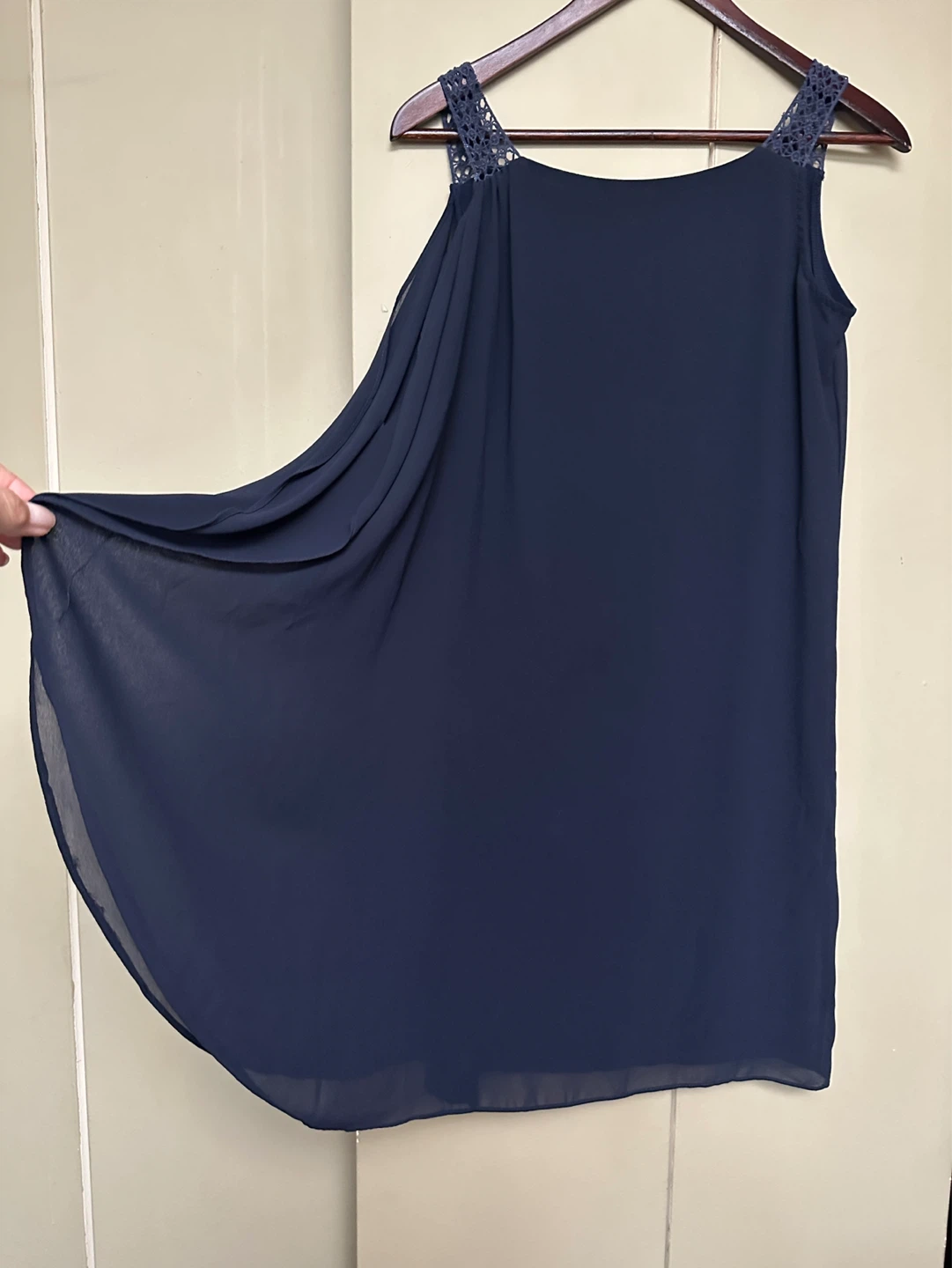 Dark blue  NAF NAF chiffon cocktail dress - photo 2