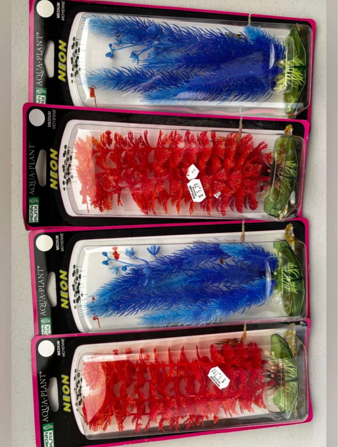 Penn-Plax Aqua-Plant Neon Plant 4pc