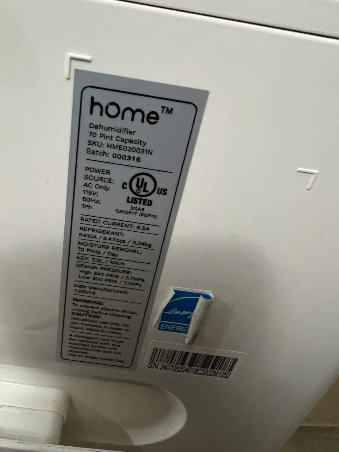 Home Dehumidifier 70 Pint